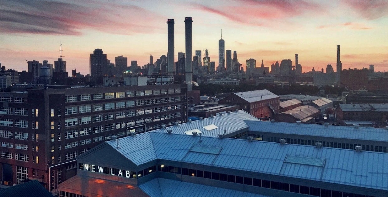 Newlab at the Brooklyn Navy Yard at dusk
